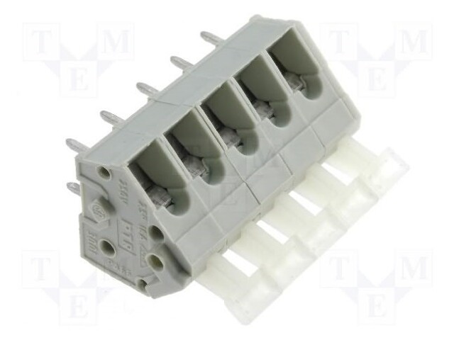 PCB terminal block; angled 45°; 5mm; ways: 5; on PCBs; 0.5÷2.5mm2