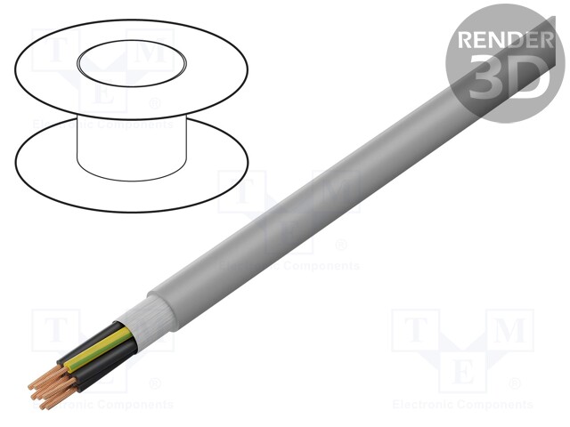 Wire: control cable; ÖLFLEX® FD 855 P; 7G1,5mm2; PUR; grey; Cu
