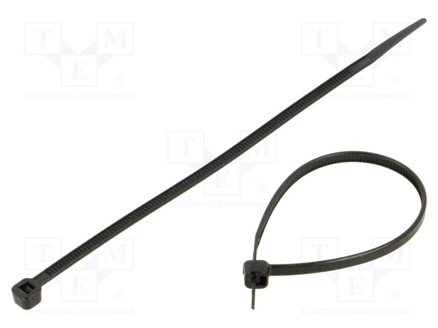 Cable tie; L: 140mm; W: 3.6mm; polyamide; 180N; black; 100pcs.