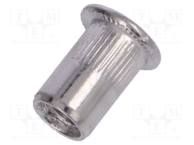 Rivet nuts; M6; aluminium; Ømount.hole: 8.9mm; L: 14mm; Head: flat