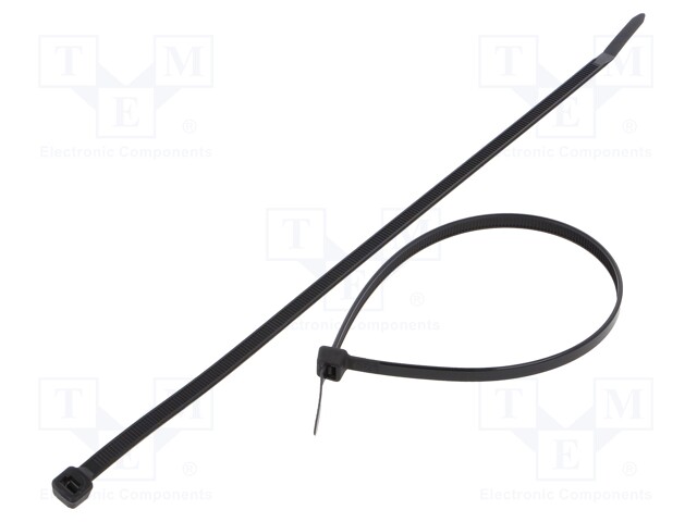 Cable tie; L: 250mm; W: 4.8mm; polyamide; 222N; black; Ømax: 66mm