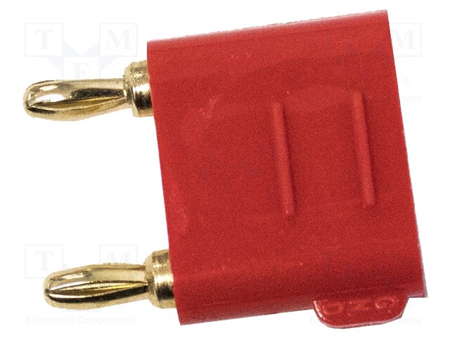 Stackable safety shunt; 3mm banana; 5A; 2.5kV; red; gold-plated