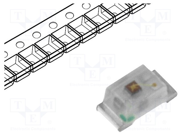 LED; SMD; 0603; yellow; 160÷250mcd; 1.6x0.8x0.68mm; 120°; 3÷3.2V