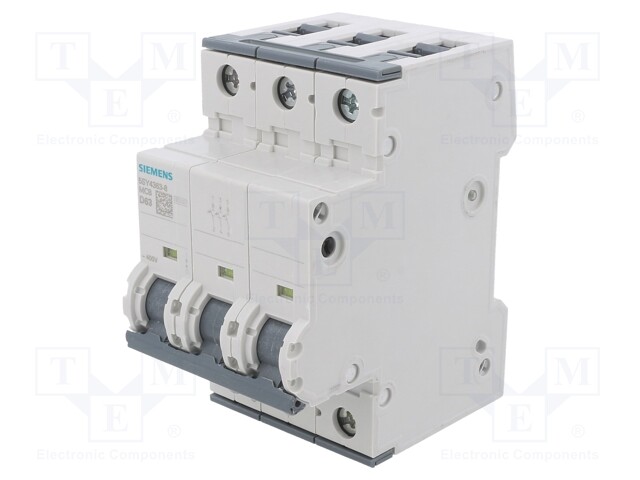 Circuit Breaker, MCB, 5SY4, 3P, 10 kA, 400 V, 63 A