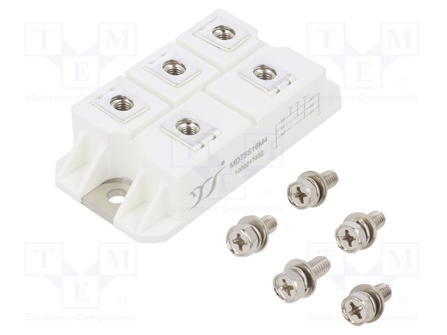 Three-phase bridge rectifier; Urmax: 1.6kV; If: 75A; Ifsm: 750A; M4