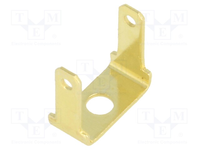 Terminal: flat; 2.8mm; 0.5mm; male; M2; double; screw; brass