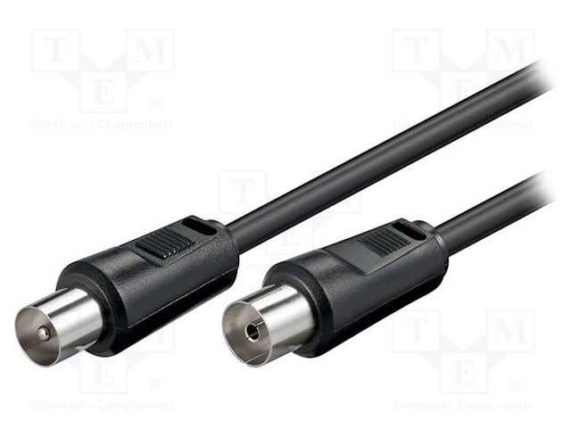 Cable; 75Ω; 1.5m; coaxial 9.5mm socket,coaxial 9.5mm plug; black