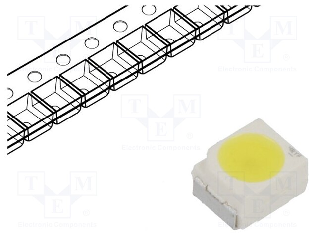 LED; SMD; 3528,PLCC2; white cold; 1210÷1910mlm; 355÷710mcd; 120°