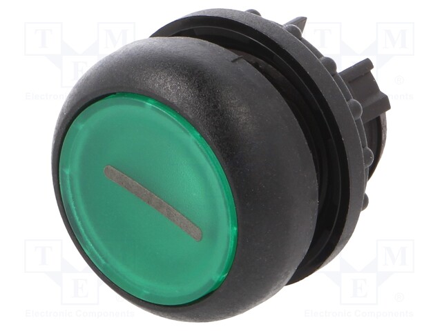 Switch: push-button; Stabl.pos: 2; 22mm; green; IP67; Pos: 2; Ø22.5mm