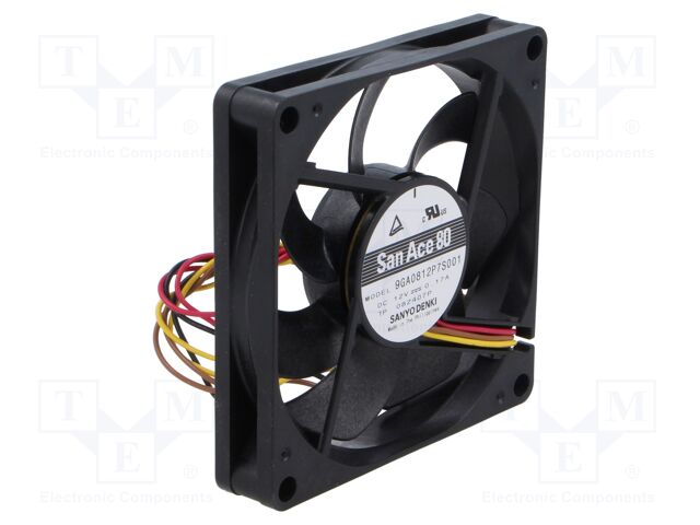 Fan: DC; axial; 12VDC; 80x80x15mm; 70.8m3/h; 37dBA; ball bearing