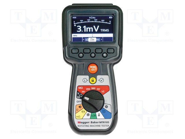 Meter: rotating machine tester; LCD; True RMS; VAC: 10mV÷1kV; IP54