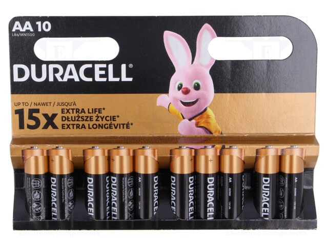 Battery: alkaline; 1.5V; AA; non-rechargeable; 10pcs; BASIC