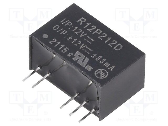 Converter: DC/DC; 2W; Uin: 10.8÷13.2V; Uout: 12VDC; Uout2: -12VDC