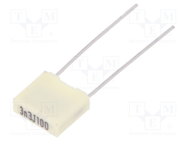 Capacitor: polyester; 3.3nF; 63VAC; 100VDC; Pitch: 5mm; ±5%