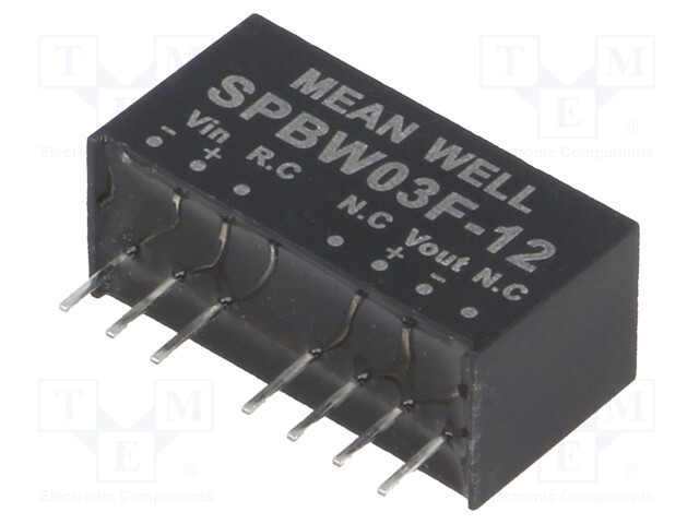 Converter: DC/DC; 3W; Uin: 9÷36V; 12VDC; Iout: 0÷250mA; SIP8; 4.8g