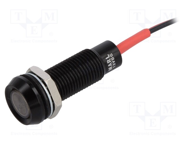 Indicator: LED; recessed; 12VDC; Cutout: Ø8.1mm; IP67; 1500mm leads