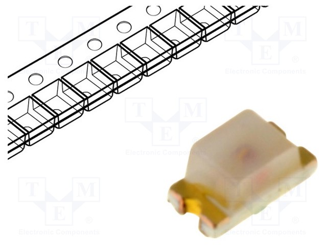 LED; SMD; 0603; yellow; 2.8÷8mcd; 1.6x0.8x0.8mm; 170°; 2.1÷2.6V