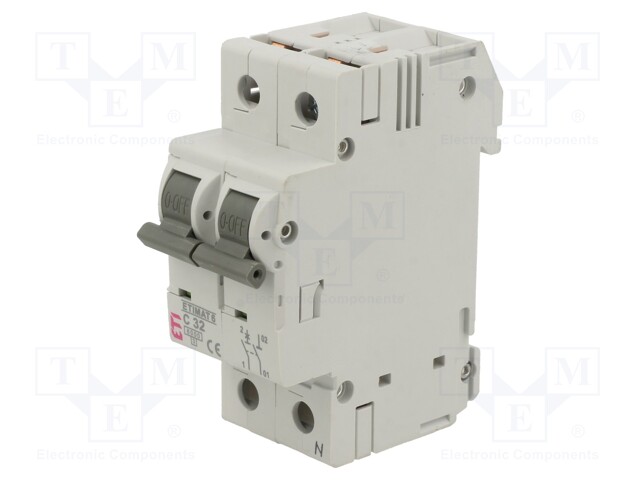 Circuit breaker; 230/400VAC; Inom: 32A; Poles: 1+N; DIN; Charact: C