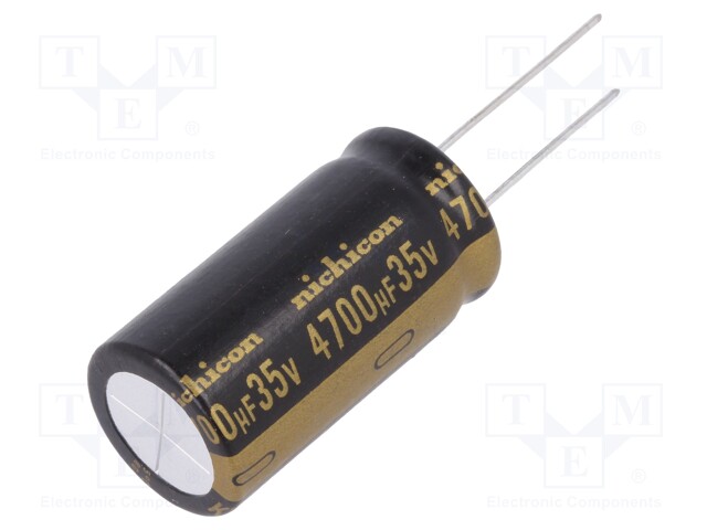 Capacitor: electrolytic; THT; 4700uF; 35VDC; Ø18x35.5mm; ±20%