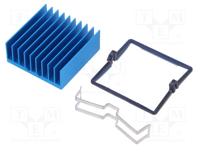 Heatsink: extruded; grilled; blue; L: 31mm; W: 31mm; H: 12.5mm