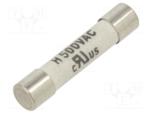 Fuse: fuse; time-lag; 6.3A; 500VAC; 400VDC; ceramic,cylindrical