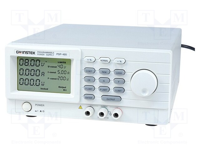 Power supply: programmable laboratory; Channels: 1; 0÷40VDC; 0÷5A