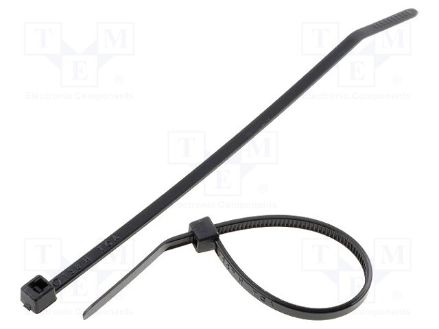 Cable tie; L: 100mm; W: 2.5mm; polyamide; 80N; black; Ømax: 22mm