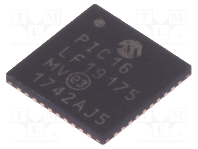 PIC microcontroller; Memory: 14kB; SRAM: 1024B; EEPROM: 256B; SMD