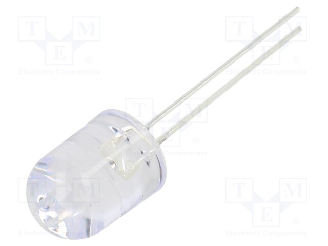 LED; 10mm; red; 10000÷12000mcd; 30°; without flange; Front: convex