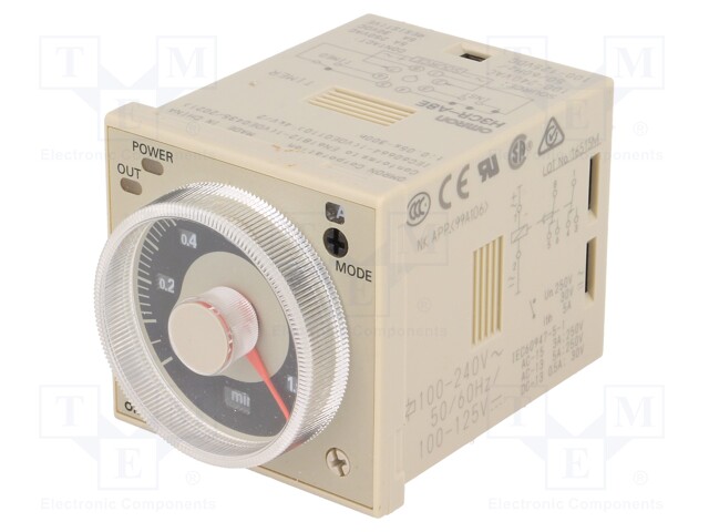 Timer; 0,05s÷300h; SPDT; 250VAC/5A; 100÷240VAC; 100÷125VDC; octal