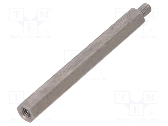 Screwed spacer sleeve; Int.thread: M6; 90mm; Ext.thread: M6