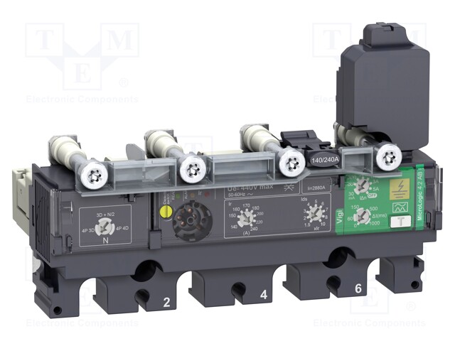 Electronic trip unit; Poles: 4; 250A; NSX; IP40; -25÷70°C; 690VAC