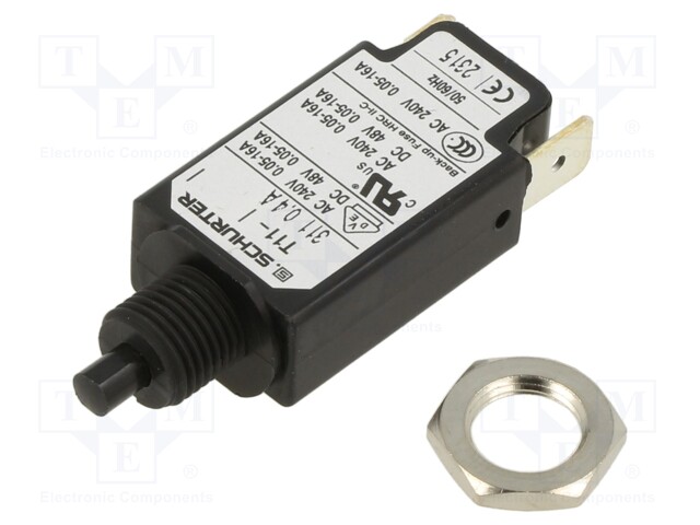 Circuit breaker; Urated: 240VAC; 48VDC; 0.4A; SPST; Poles: 1; screw