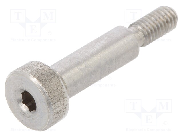 Shoulder screw; Mat: A2 stainless steel; Thread len: 7mm; Ø: 4mm