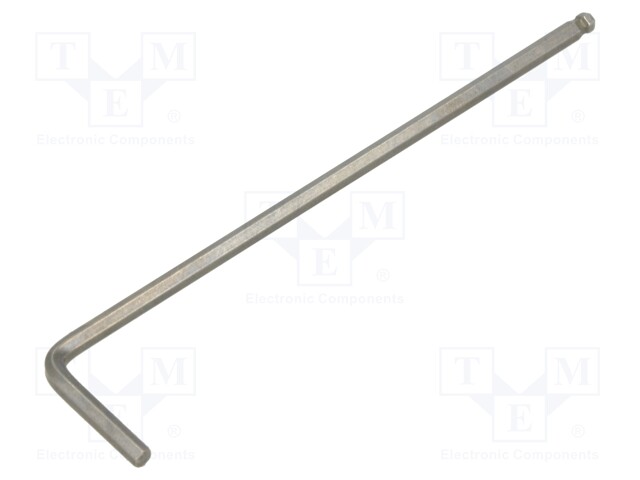 Wrench; hex key,spherical; HEX 2,5mm; Overall len: 93mm; long