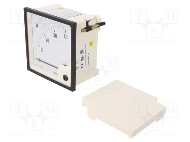 Meter: panel; analogue; 0÷40V; Class: 1,5; IP52; panel; 96x96mm