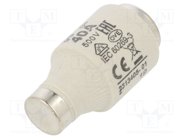 Fuse: fuse; gG; 40A; 500VAC; 500VDC; ceramic; DIII; D