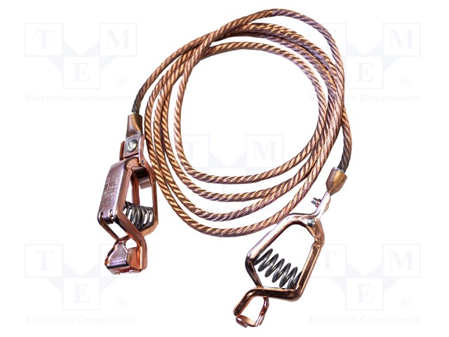 Ground/earth cable; both sides,aligator clip; Len: 1.8m; copper