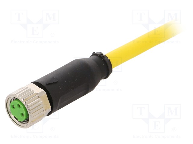 Connection lead; M8; PIN: 3; straight; 5m; plug; 60VAC; 4A; -40÷80°C