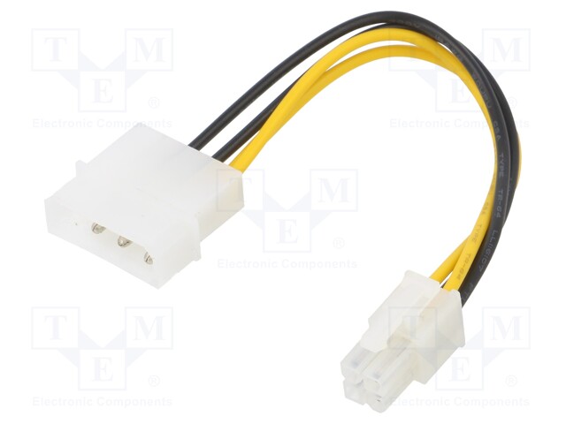 Cable: mains; ATX P4 female,Molex male; 0.15m