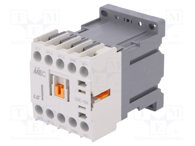 Contactor: 3-pole; NO x3; Auxiliary contacts: NC; 24VDC; 6A; W: 45mm