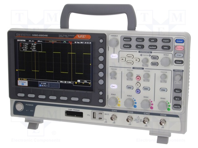 Oscilloscope: mixed signal; Band: ≤200MHz; Channels: 4; 10Mpts