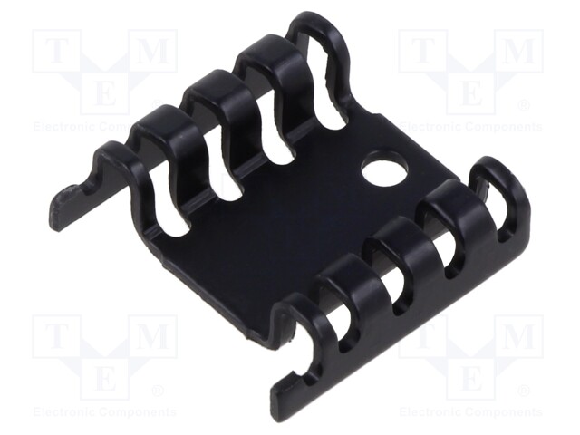 Heatsink: extruded; U; TO220; black; L: 20mm; aluminium; anodized