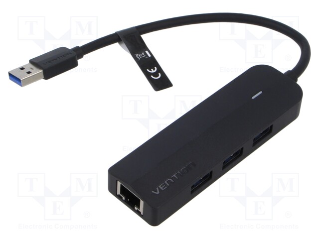 Hub USB; black; Number of ports: 5; 0.15m; Enclos.mat: ABS