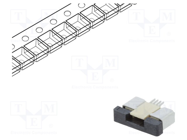 Connector: FFC (FPC); horizontal; PIN: 4; ZIF; SMT; 500mA; tinned