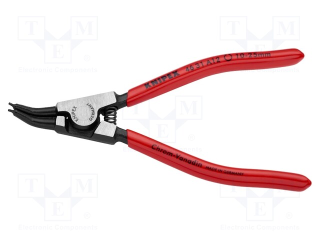 Pliers; for circlip; external; 10÷25mm; Pliers len: 130mm; angular