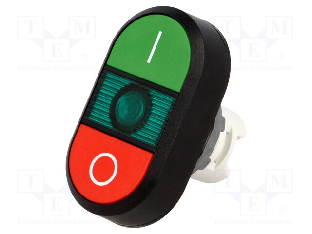 Switch: double; Stabl.pos: 1; 22mm; green/red; Illumin: MLB-1; IP66