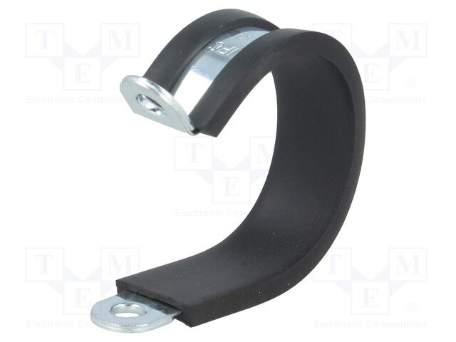 Fixing clamp; ØBundle : 30mm; W: 12mm; steel; Cover material: EPDM