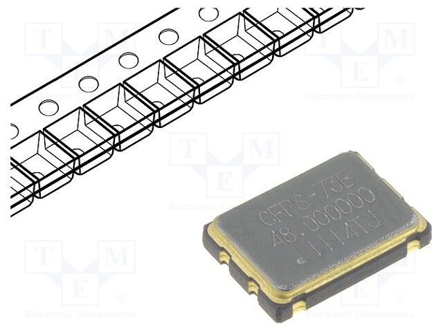 Generator: quartz; 48MHz; SMD; Dim: 7x5mm; 3.3V; ±50ppm; 0÷70°C