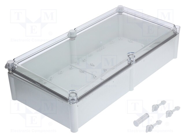 Enclosure: multipurpose; X: 278mm; Y: 558mm; Z: 130mm; with hinges